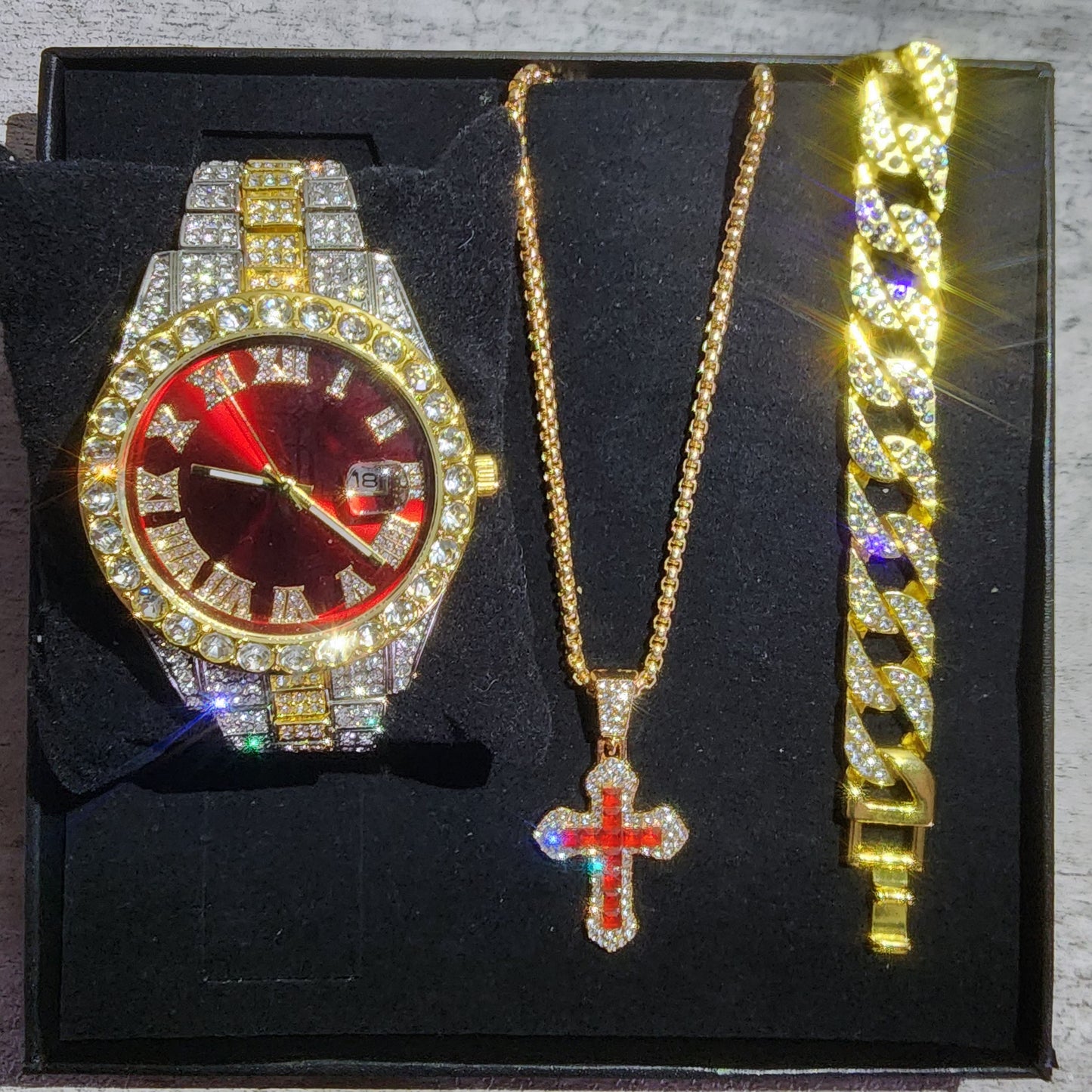 SET DE RELOJ DE 3 PIEZAS PLATA , DORADO
