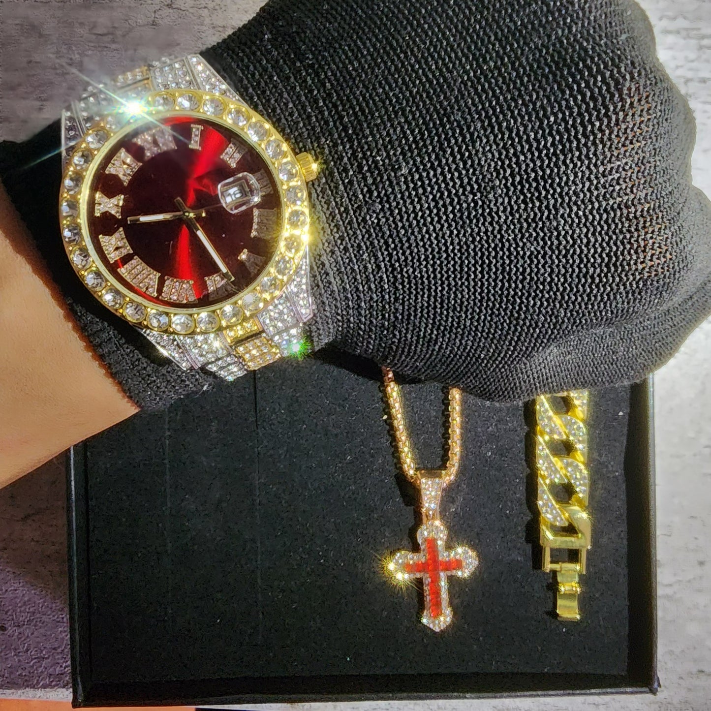 SET DE RELOJ DE 3 PIEZAS PLATA , DORADO