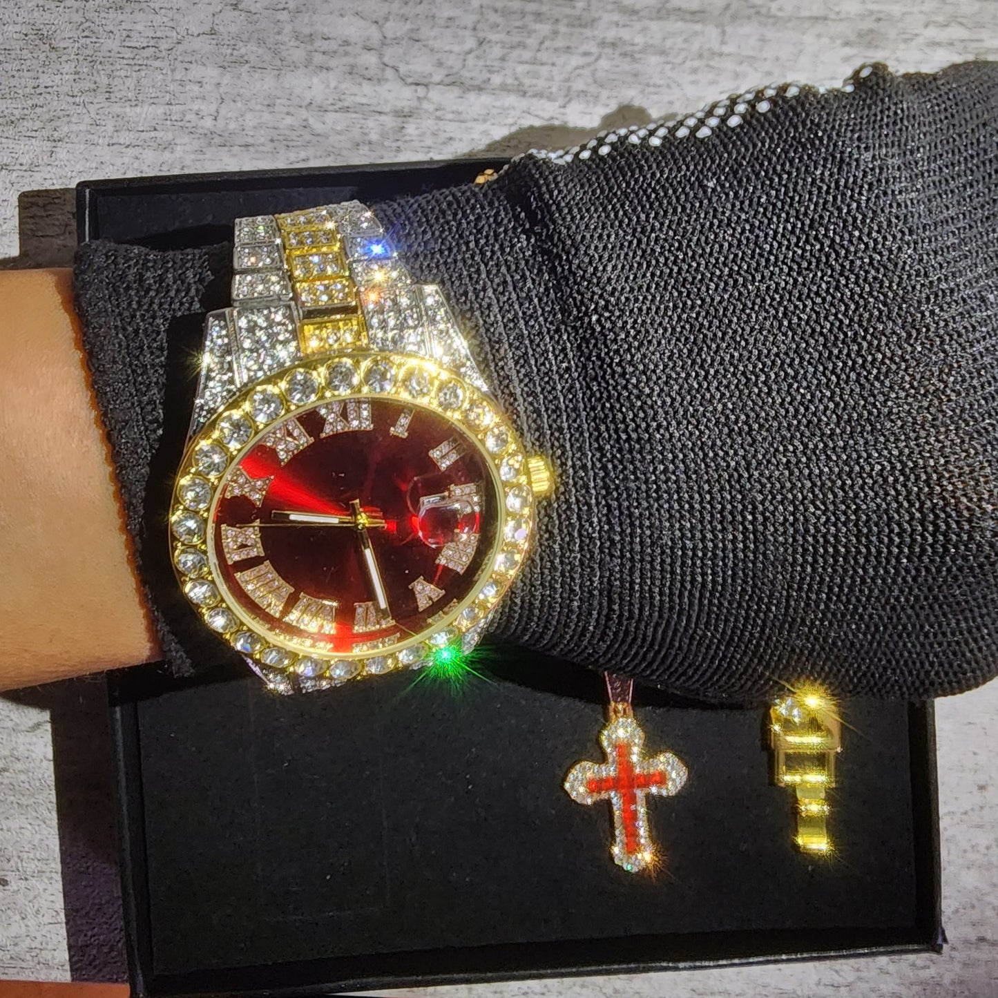 SET DE RELOJ DE 3 PIEZAS PLATA , DORADO