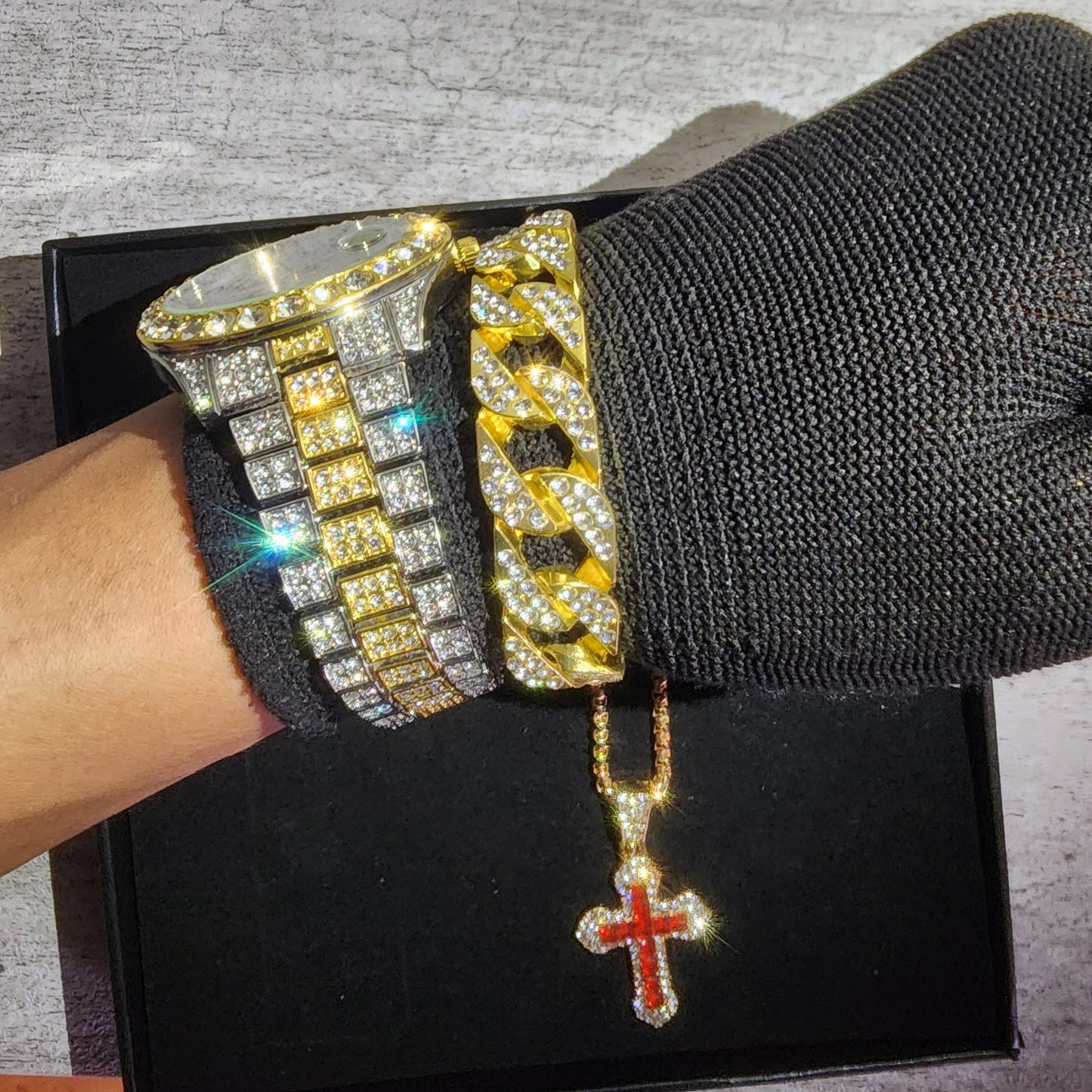 SET DE RELOJ DE 3 PIEZAS PLATA , DORADO