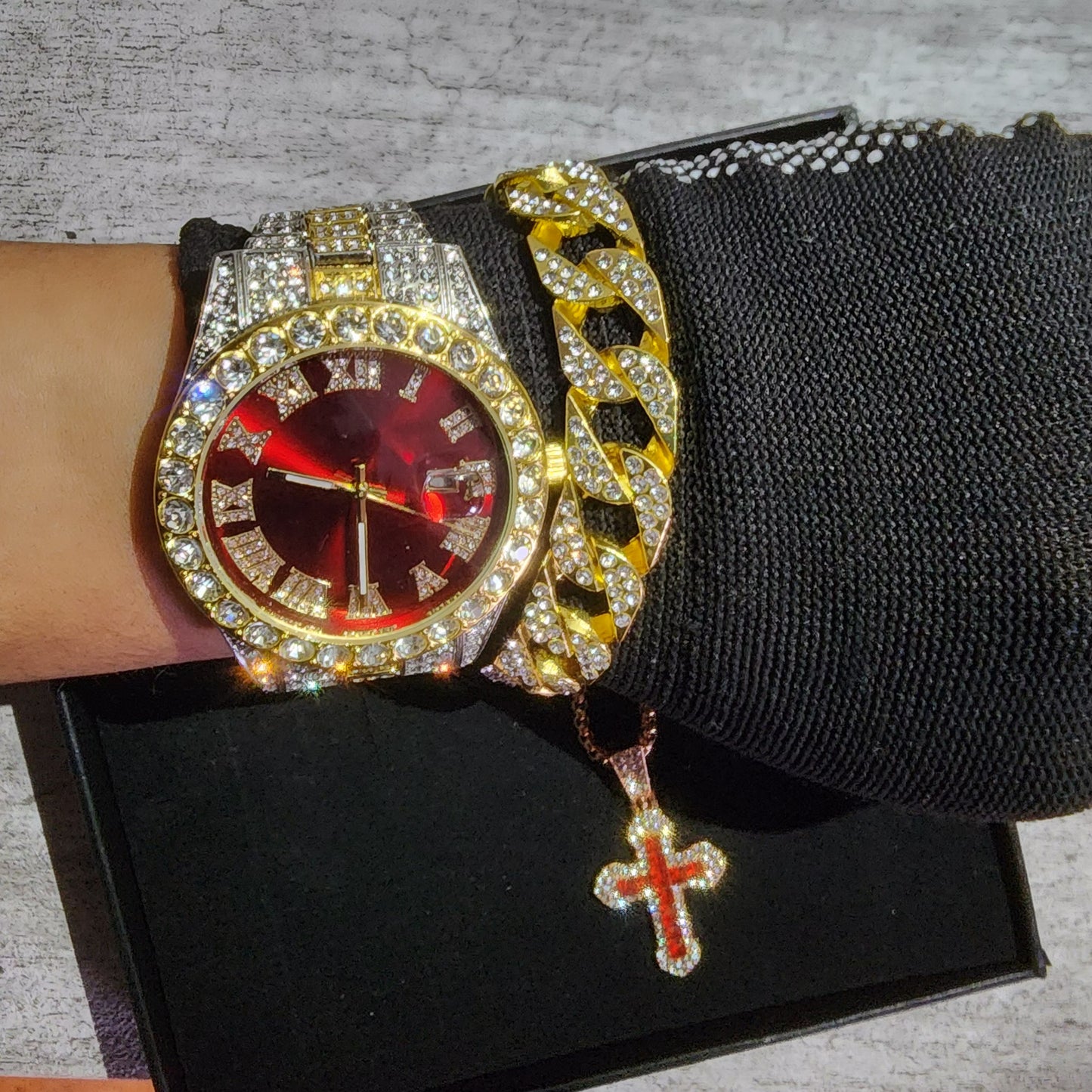 SET DE RELOJ DE 3 PIEZAS PLATA , DORADO