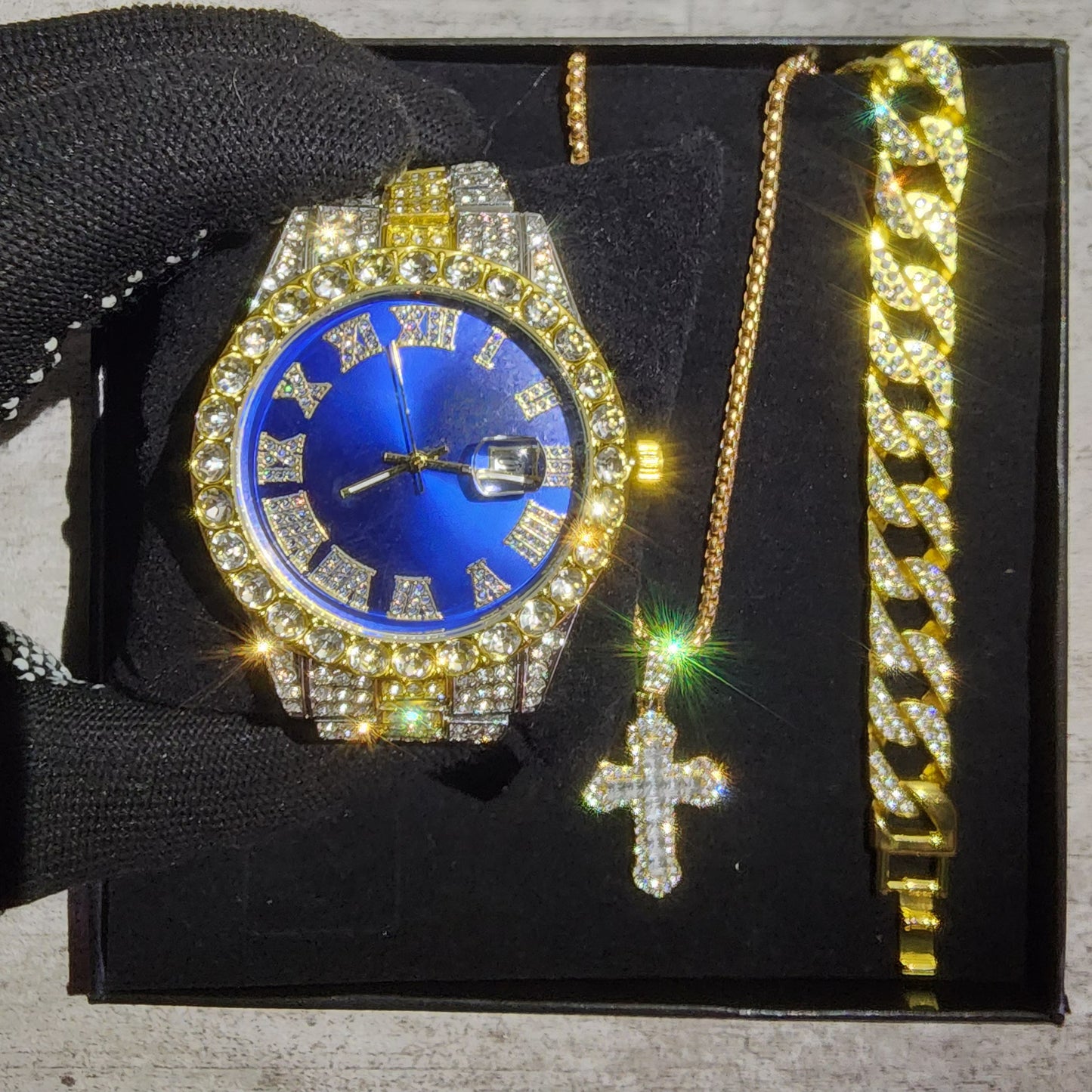 SET DE RELOJ DE 3 PIEZAS PLATA , DORADO