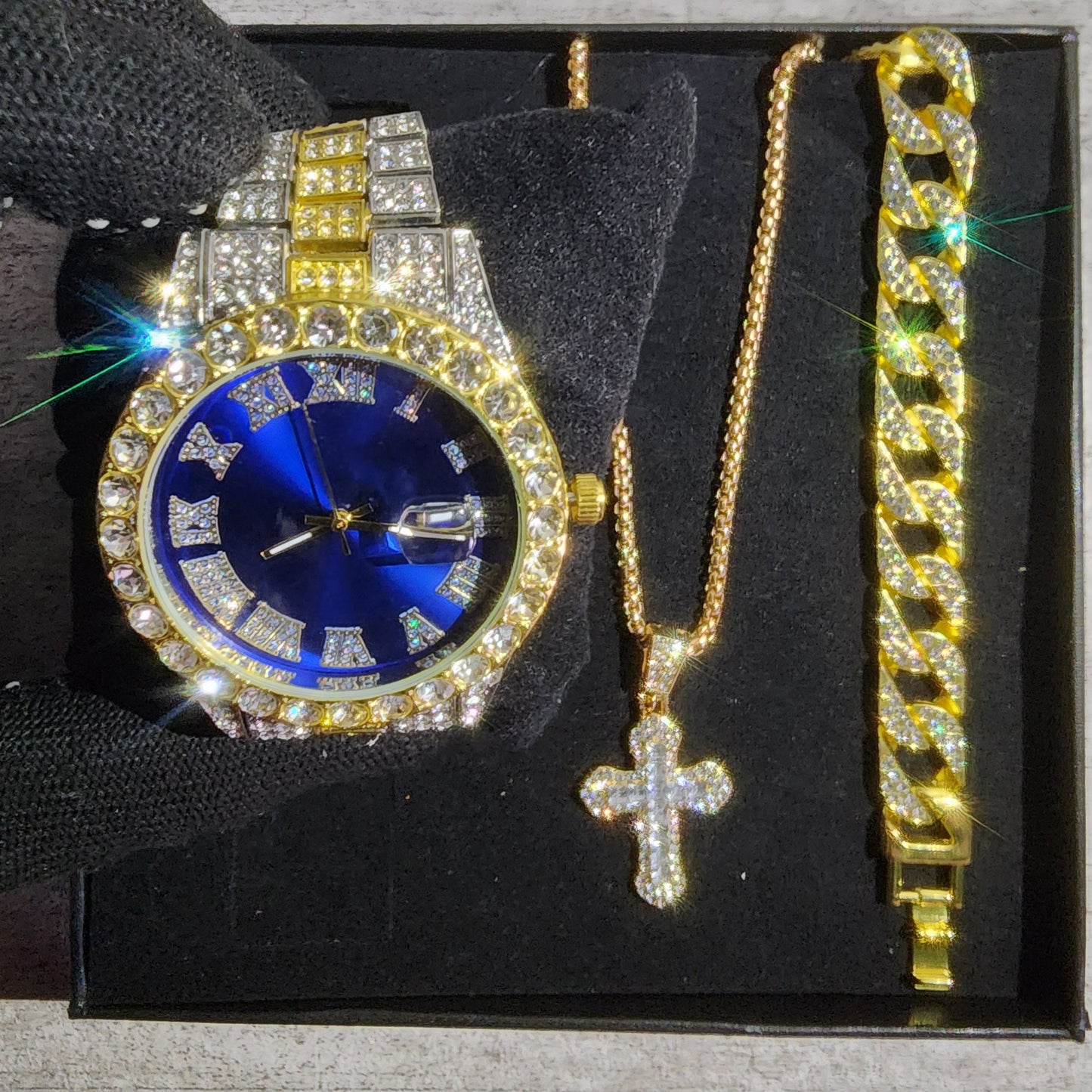 SET DE RELOJ DE 3 PIEZAS PLATA , DORADO