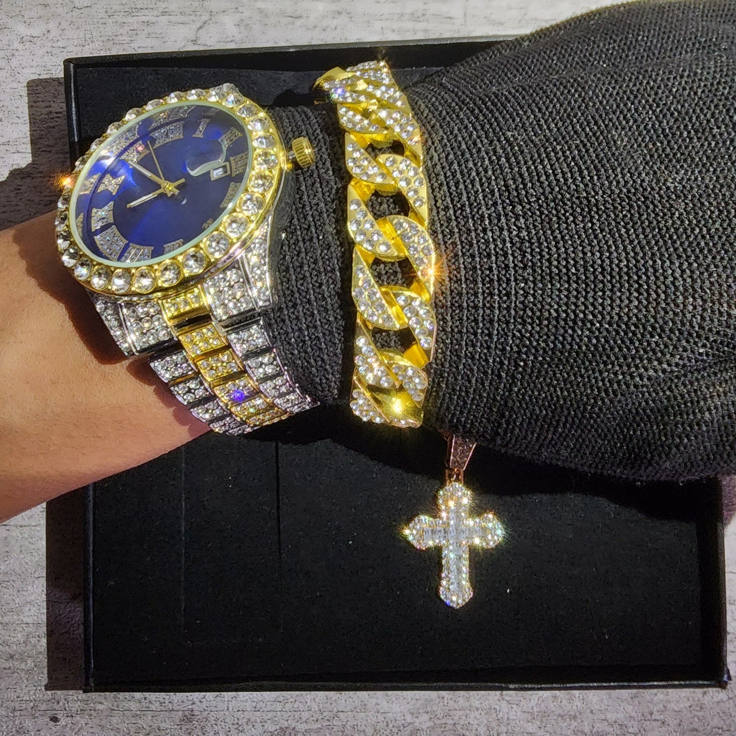 SET DE RELOJ DE 3 PIEZAS PLATA , DORADO
