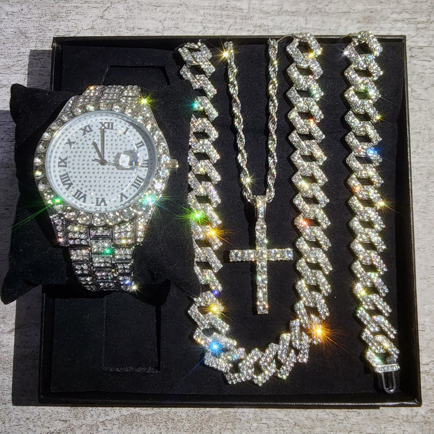 SET DE RELOJ BLANCO DE 4 PIEZAS