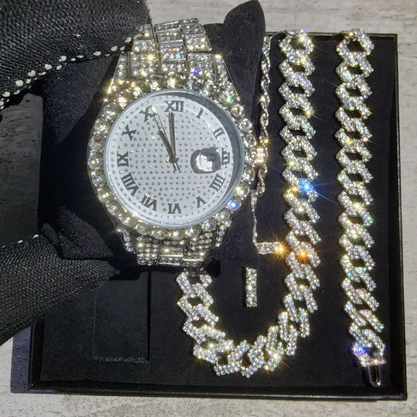 SET DE RELOJ BLANCO DE 4 PIEZAS