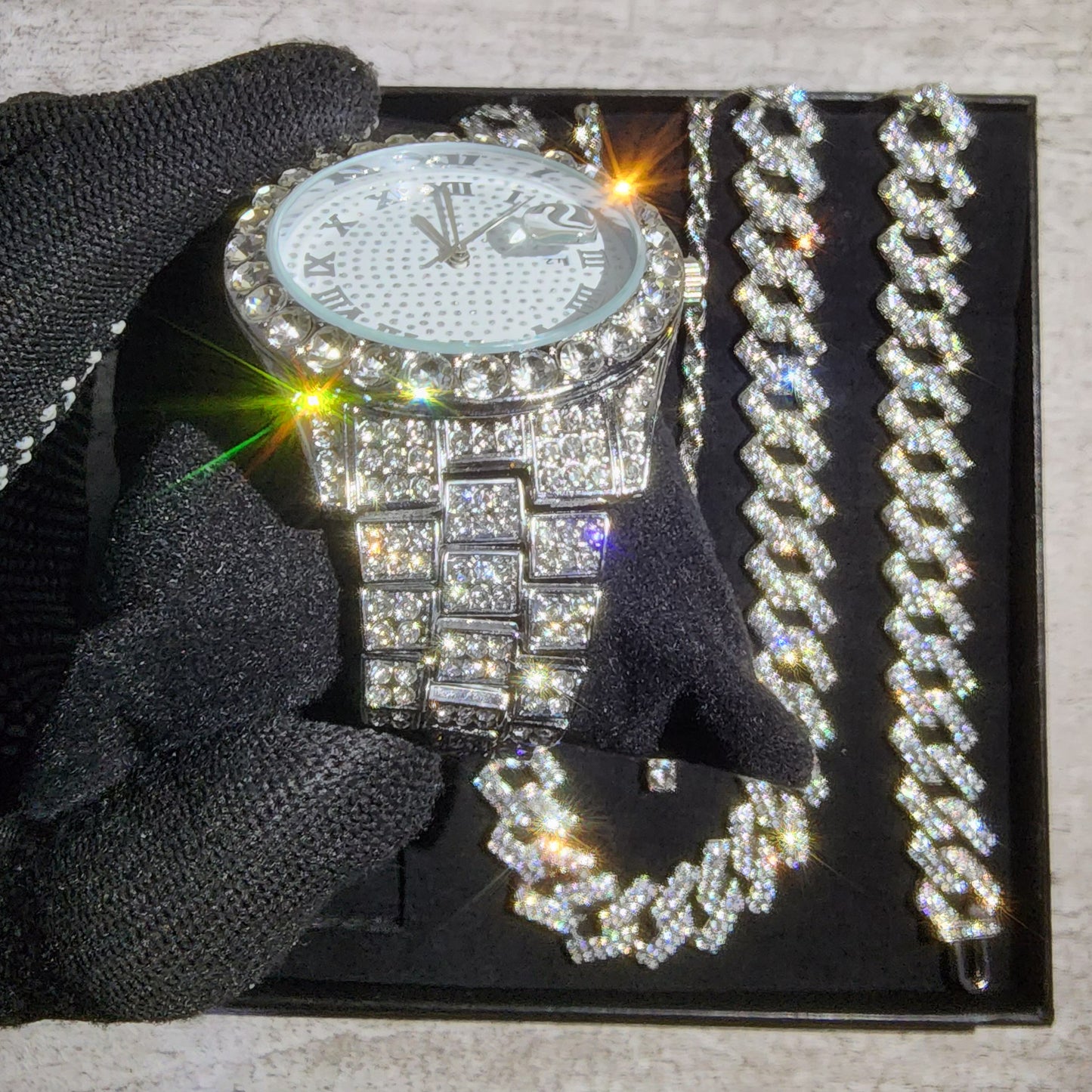 SET DE RELOJ BLANCO DE 4 PIEZAS