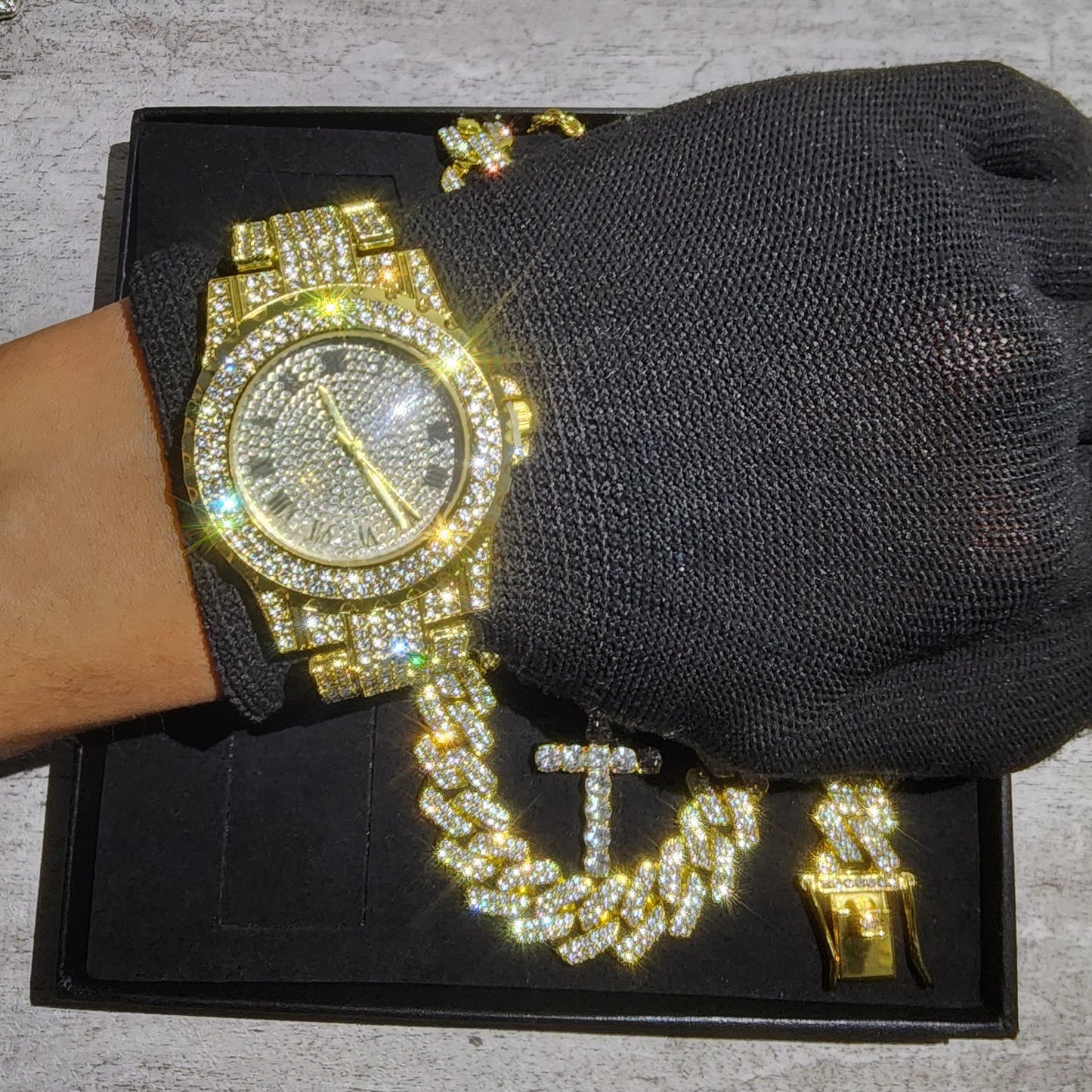 SET DE RELOJ DORADO DE 4 PIEZAS