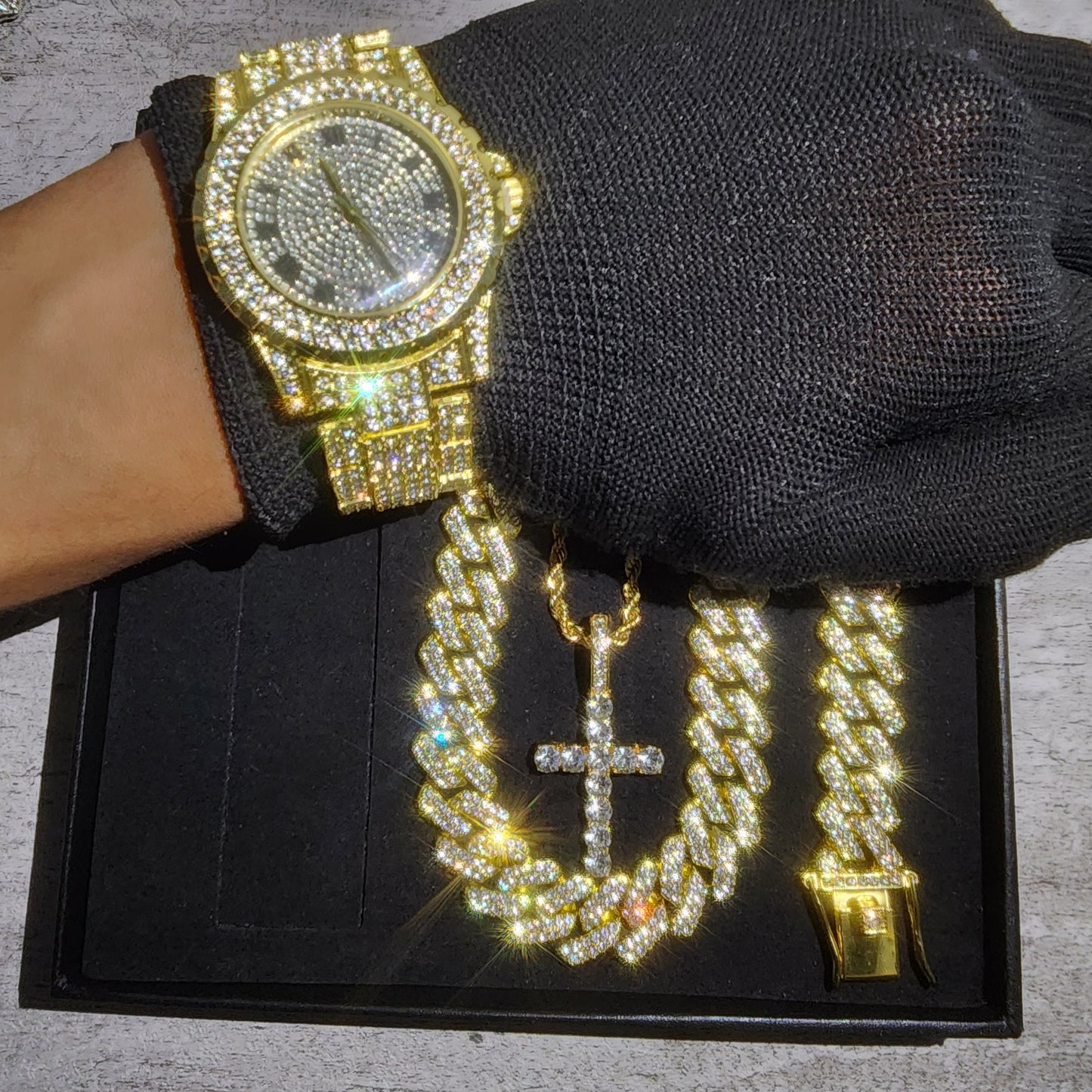 SET DE RELOJ DORADO DE 4 PIEZAS