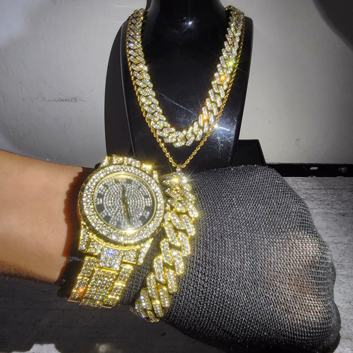 SET DE RELOJ DORADO DE 4 PIEZAS