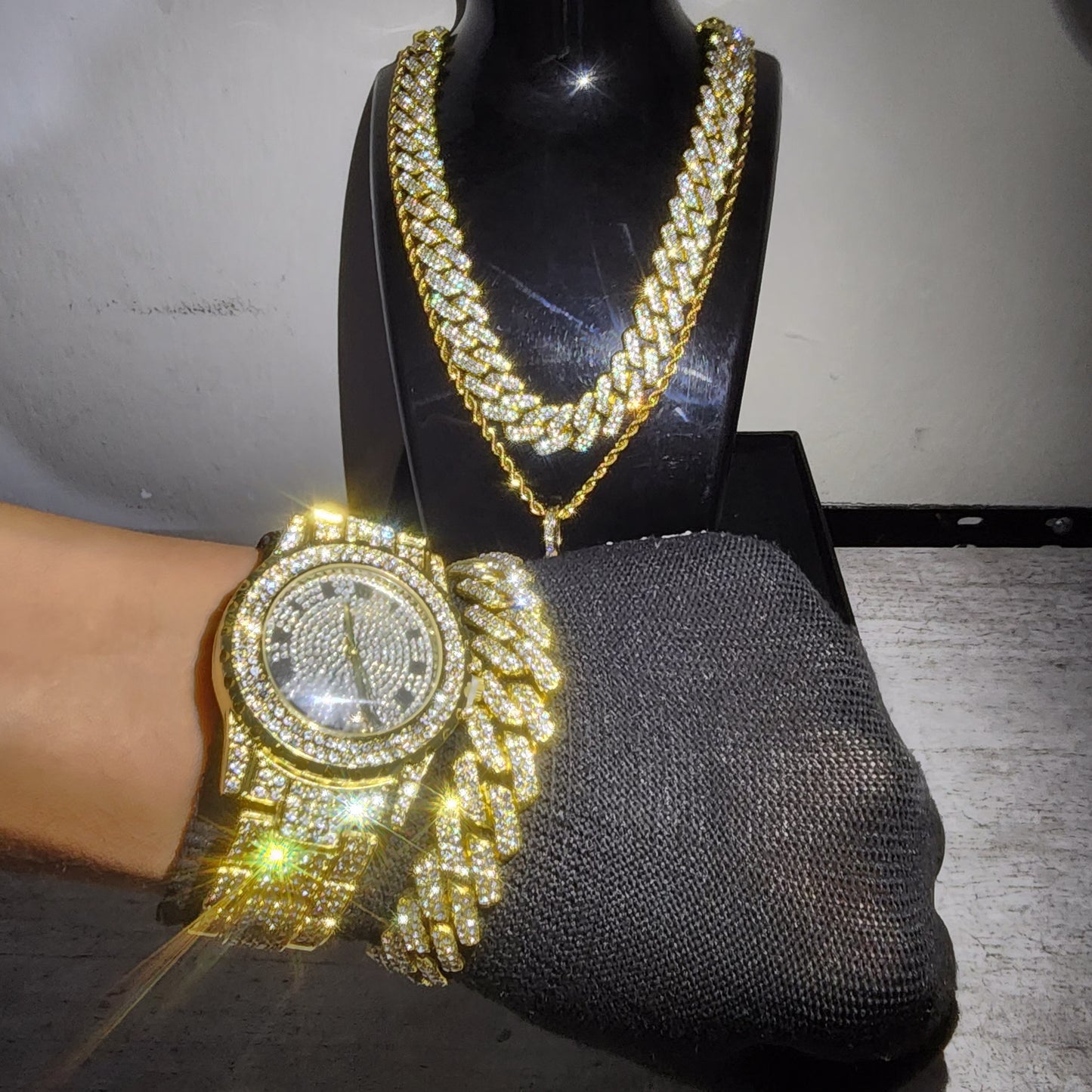 SET DE RELOJ DORADO DE 4 PIEZAS