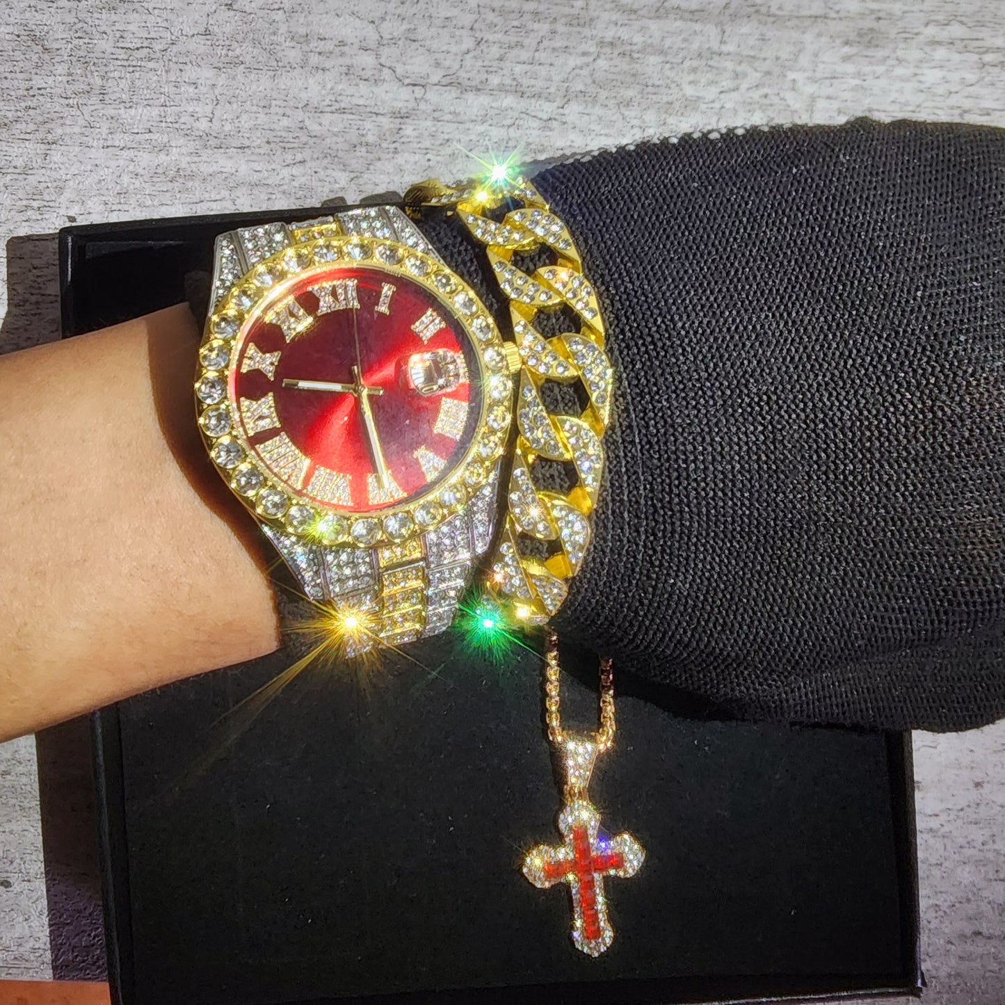 SET DE RELOJ DE 3 PIEZAS PLATA , DORADO