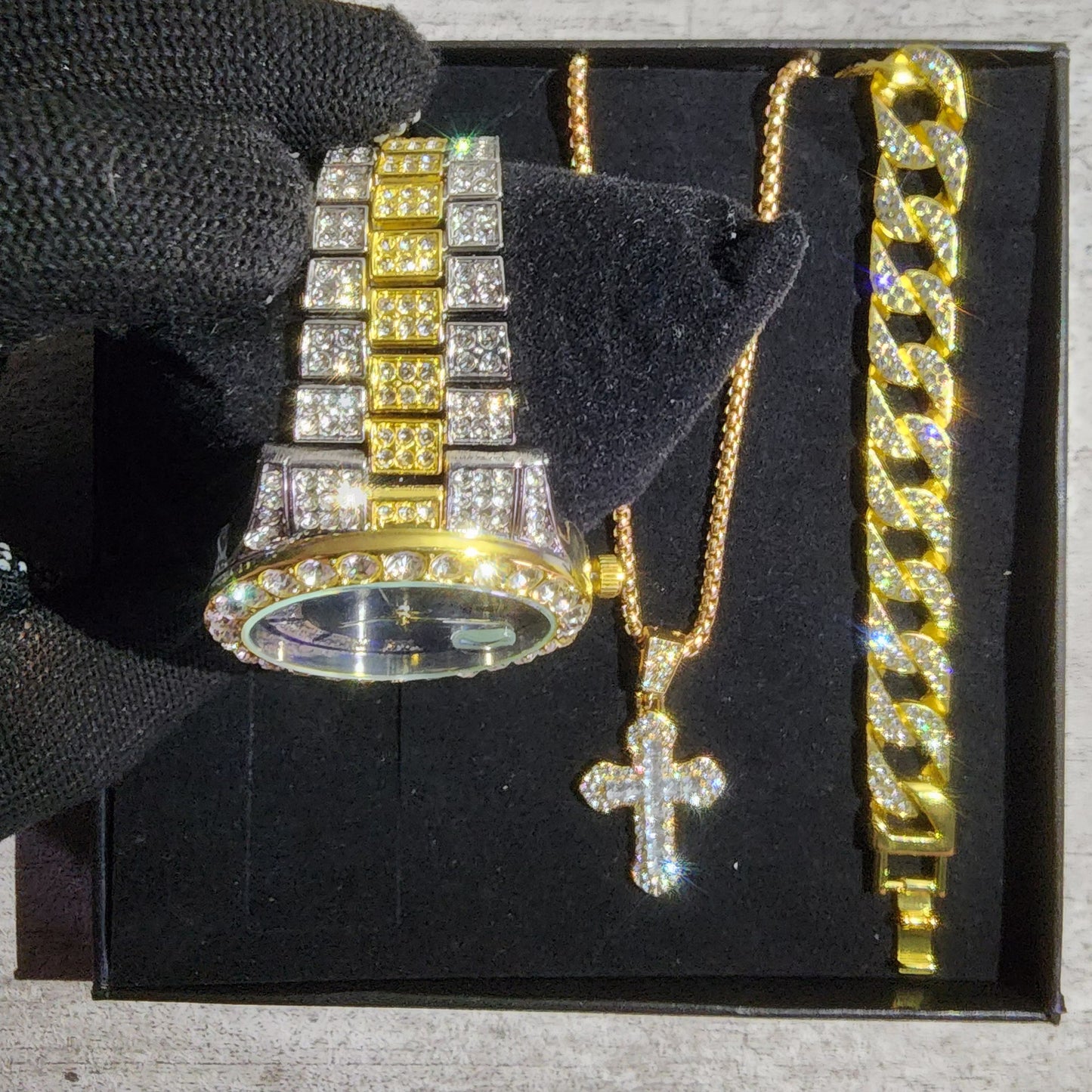 SET DE RELOJ DE 3 PIEZAS PLATA , DORADO